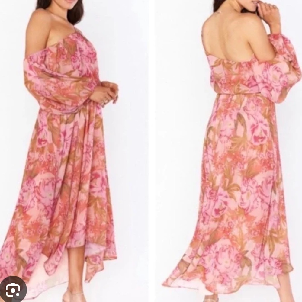 Show me your mumu garden floral off the shoulder dress small